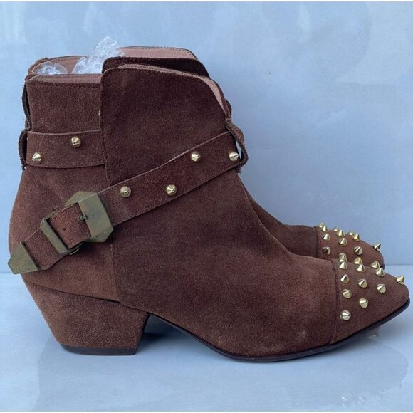 Desiderata Womens Suede Leather Pointed Toe Ankle Boots Brown Sz 6 - Picture 6 of 10